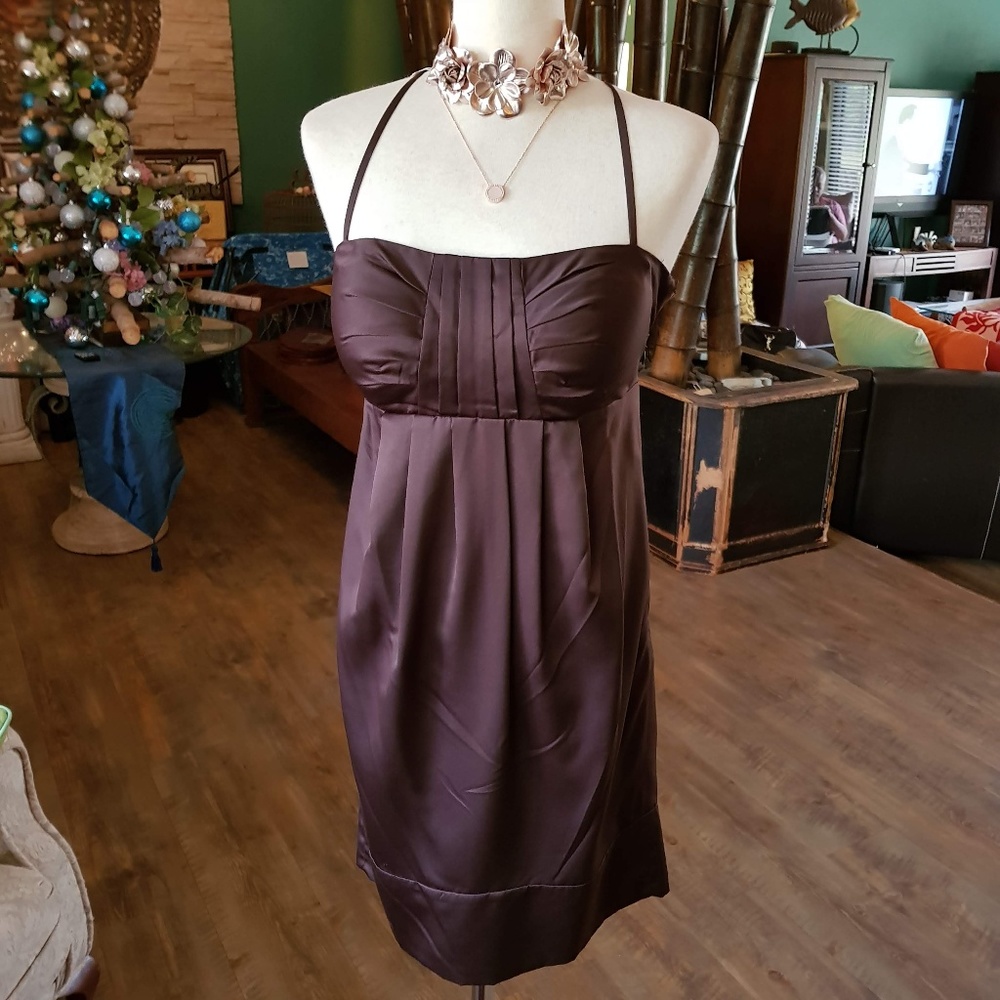 🔖BCBG PARIS CHOCOLATE SHORT COCKTAIL DRESS, EUC
